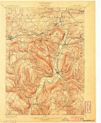 Schoharie New York Historical topographic map, 1:62500 scale, 15 X 15 Minute, Year 1900