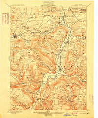 Schoharie New York Historical topographic map, 1:62500 scale, 15 X 15 Minute, Year 1900