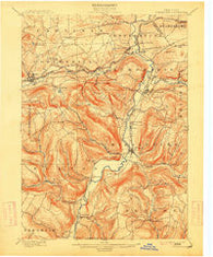 Schoharie New York Historical topographic map, 1:62500 scale, 15 X 15 Minute, Year 1900