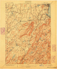 Schunemunk New York Historical topographic map, 1:62500 scale, 15 X 15 Minute, Year 1902