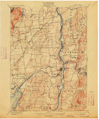 Schuylerville New York Historical topographic map, 1:62500 scale, 15 X 15 Minute, Year 1900