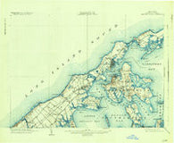 Shelter Island New York Historical topographic map, 1:62500 scale, 15 X 15 Minute, Year 1904
