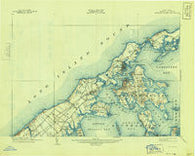 Shelter Island New York Historical topographic map, 1:62500 scale, 15 X 15 Minute, Year 1904