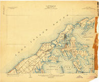 Shelter Island New York Historical topographic map, 1:62500 scale, 15 X 15 Minute, Year 1904