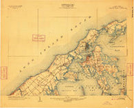 Shelter Island New York Historical topographic map, 1:62500 scale, 15 X 15 Minute, Year 1904