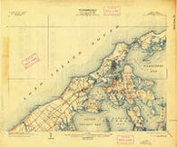 Shelter Island New York Historical topographic map, 1:62500 scale, 15 X 15 Minute, Year 1904