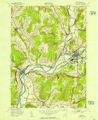 Sidney New York Historical topographic map, 1:24000 scale, 7.5 X 7.5 Minute, Year 1943