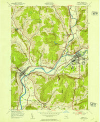 Sidney New York Historical topographic map, 1:24000 scale, 7.5 X 7.5 Minute, Year 1943