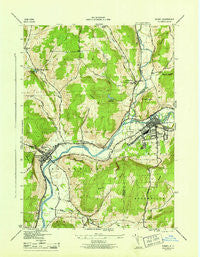 Sidney New York Historical topographic map, 1:31680 scale, 7.5 X 7.5 Minute, Year 1945