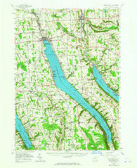 Skaneateles New York Historical topographic map, 1:62500 scale, 15 X 15 Minute, Year 1955