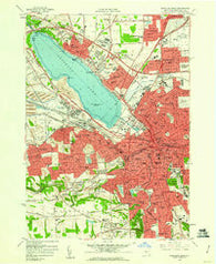 Syracuse West New York Historical topographic map, 1:24000 scale, 7.5 X 7.5 Minute, Year 1958