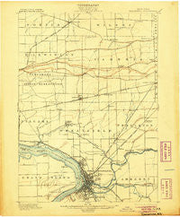 Tonawanda New York Historical topographic map, 1:62500 scale, 15 X 15 Minute, Year 1901