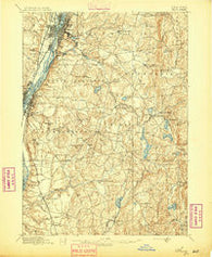 Troy New York Historical topographic map, 1:62500 scale, 15 X 15 Minute, Year 1895