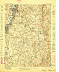 Troy New York Historical topographic map, 1:62500 scale, 15 X 15 Minute, Year 1898