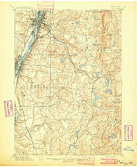 Troy New York Historical topographic map, 1:62500 scale, 15 X 15 Minute, Year 1898
