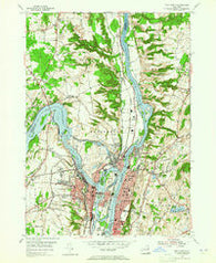 Troy North New York Historical topographic map, 1:24000 scale, 7.5 X 7.5 Minute, Year 1954