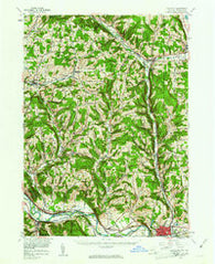 Waverly New York Historical topographic map, 1:62500 scale, 15 X 15 Minute, Year 1954