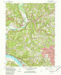 Addyston Ohio Historical topographic map, 1:24000 scale, 7.5 X 7.5 Minute, Year 1982