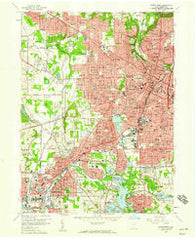 Akron West Ohio Historical topographic map, 1:24000 scale, 7.5 X 7.5 Minute, Year 1958
