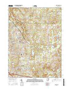 Aurora Ohio Current topographic map, 1:24000 scale, 7.5 X 7.5 Minute, Year 2016