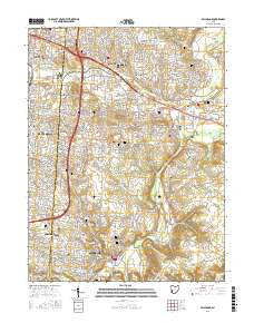 Bellbrook Ohio Current topographic map, 1:24000 scale, 7.5 X 7.5 Minute, Year 2016