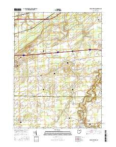 Berlin Heights Ohio Current topographic map, 1:24000 scale, 7.5 X 7.5 Minute, Year 2016
