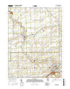 Bluffton Ohio Current topographic map, 1:24000 scale, 7.5 X 7.5 Minute, Year 2016