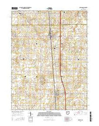 Botkins Ohio Current topographic map, 1:24000 scale, 7.5 X 7.5 Minute, Year 2016