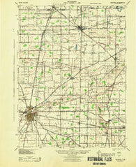 Bucyrus Ohio Historical topographic map, 1:62500 scale, 15 X 15 Minute, Year 1943