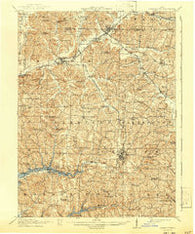 Carrollton Ohio Historical topographic map, 1:62500 scale, 15 X 15 Minute, Year 1912