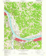 Catlettsburg Kentucky Historical topographic map, 1:24000 scale, 7.5 X 7.5 Minute, Year 1957