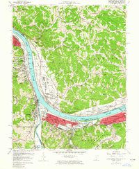 Catlettsburg Kentucky Historical topographic map, 1:24000 scale, 7.5 X 7.5 Minute, Year 1957