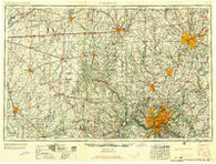 Cincinnati Ohio Historical topographic map, 1:250000 scale, 1 X 2 Degree, Year 1957