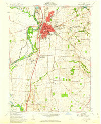 Circleville Ohio Historical topographic map, 1:24000 scale, 7.5 X 7.5 Minute, Year 1961