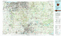 Cleveland South Ohio Historical topographic map, 1:100000 scale, 30 X 60 Minute, Year 1994