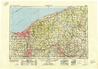 Cleveland Ohio Historical topographic map, 1:250000 scale, 1 X 2 Degree, Year 1950