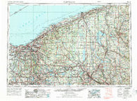 Cleveland Ohio Historical topographic map, 1:250000 scale, 1 X 2 Degree, Year 1956