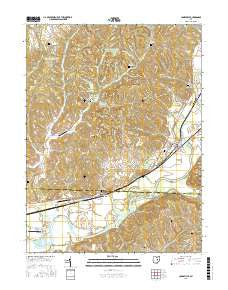 Conesville Ohio Current topographic map, 1:24000 scale, 7.5 X 7.5 Minute, Year 2016