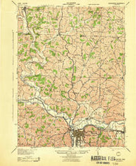 Coshocton Ohio Historical topographic map, 1:62500 scale, 15 X 15 Minute, Year 1943
