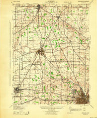Crestline Ohio Historical topographic map, 1:62500 scale, 15 X 15 Minute, Year 1943