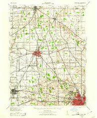 Crestline Ohio Historical topographic map, 1:62500 scale, 15 X 15 Minute, Year 1943