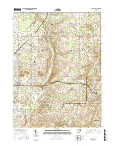 Damascus Ohio Current topographic map, 1:24000 scale, 7.5 X 7.5 Minute, Year 2016