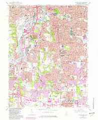 Dayton South Ohio Historical topographic map, 1:24000 scale, 7.5 X 7.5 Minute, Year 1966