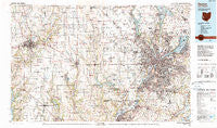 Dayton Ohio Historical topographic map, 1:100000 scale, 30 X 60 Minute, Year 1986