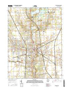 Delaware Ohio Current topographic map, 1:24000 scale, 7.5 X 7.5 Minute, Year 2016