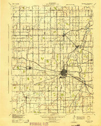 Delphos Ohio Historical topographic map, 1:62500 scale, 15 X 15 Minute, Year 1944