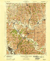 Dover Ohio Historical topographic map, 1:62500 scale, 15 X 15 Minute, Year 1944