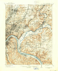 East Cincinnati Ohio Historical topographic map, 1:62500 scale, 15 X 15 Minute, Year 1914