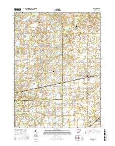Edon Ohio Current topographic map, 1:24000 scale, 7.5 X 7.5 Minute, Year 2016