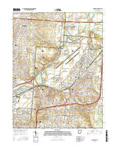 Fairborn Ohio Current topographic map, 1:24000 scale, 7.5 X 7.5 Minute, Year 2016